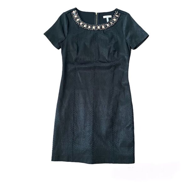 HALO Black Snakeskin Cocktail Semi Formal Mini Short Dress Women’s Size Small - Picture 1 of 5